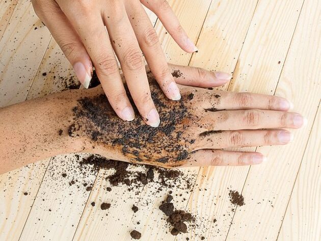 Salt at coffee hand scrub